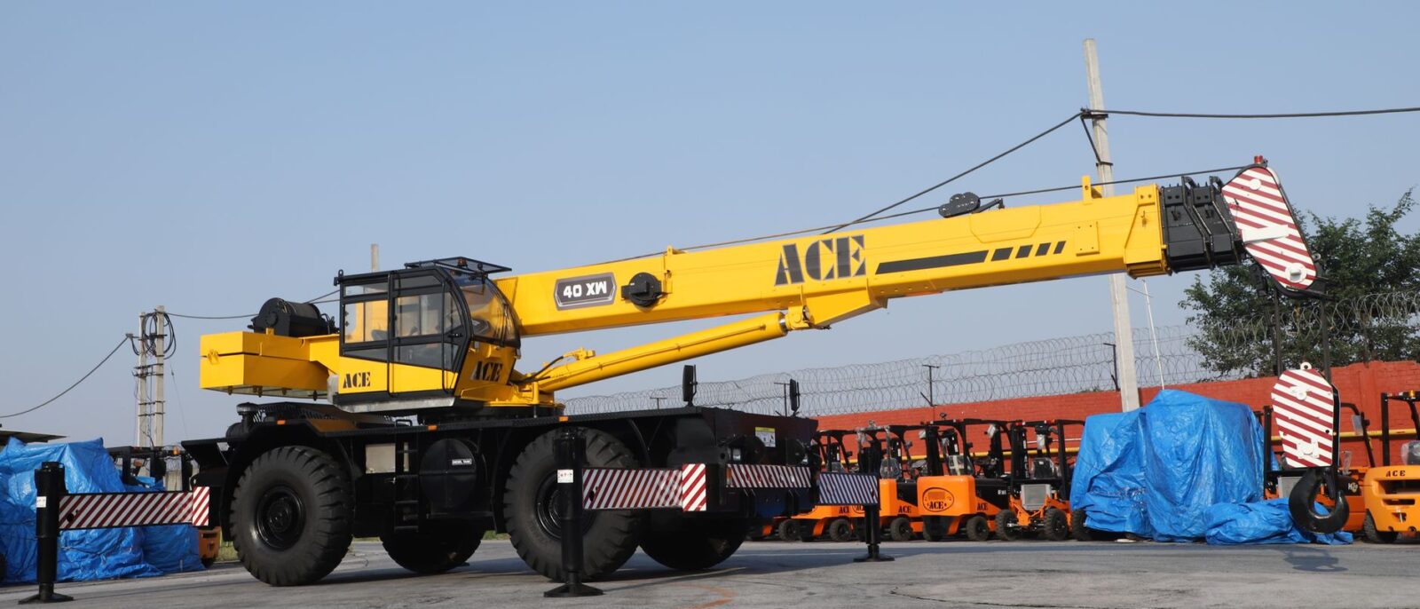 Equipment rental yard in Utah showing forklifts, aerial lifts, and construction machinery for contractors